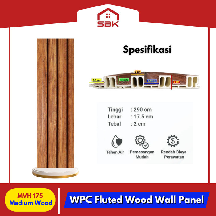 3D Fluted Wall Panel | WPC Wood Wall Panel MVH175 Mevvah