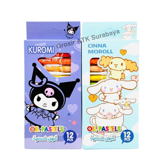 

( StaLand ) CRAYON SANRIO 12 WARNA 3012 / Krayon Minyak / Oil Pastel Sanrio 12 Warna 3012 Kuromi Cinnamorol