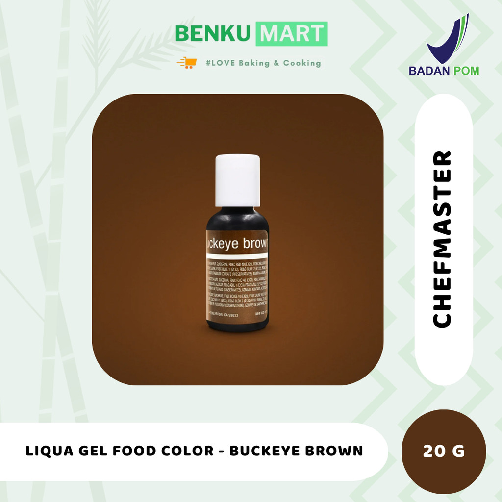 

Chefmaster BUCKEYE BROWN Liqua Gel Food Color 20 gr Pewarna Makanan 20ml