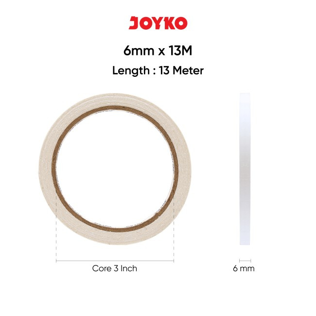

Joyko Double Side Tape 6mm x 13m Core Biru