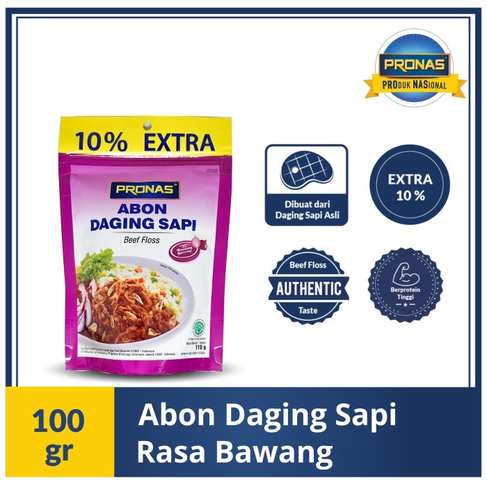 

Pronas Abon Daging Sapi Bawang 100 g dengan kemasan Ziplock