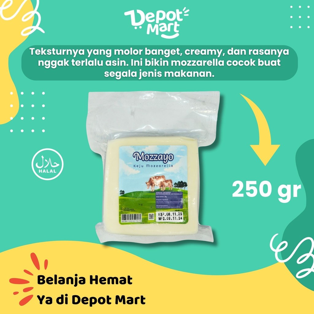 

Mozzayo Keju Mozzarella 250 Gr Moza Mozarella Depot Mart