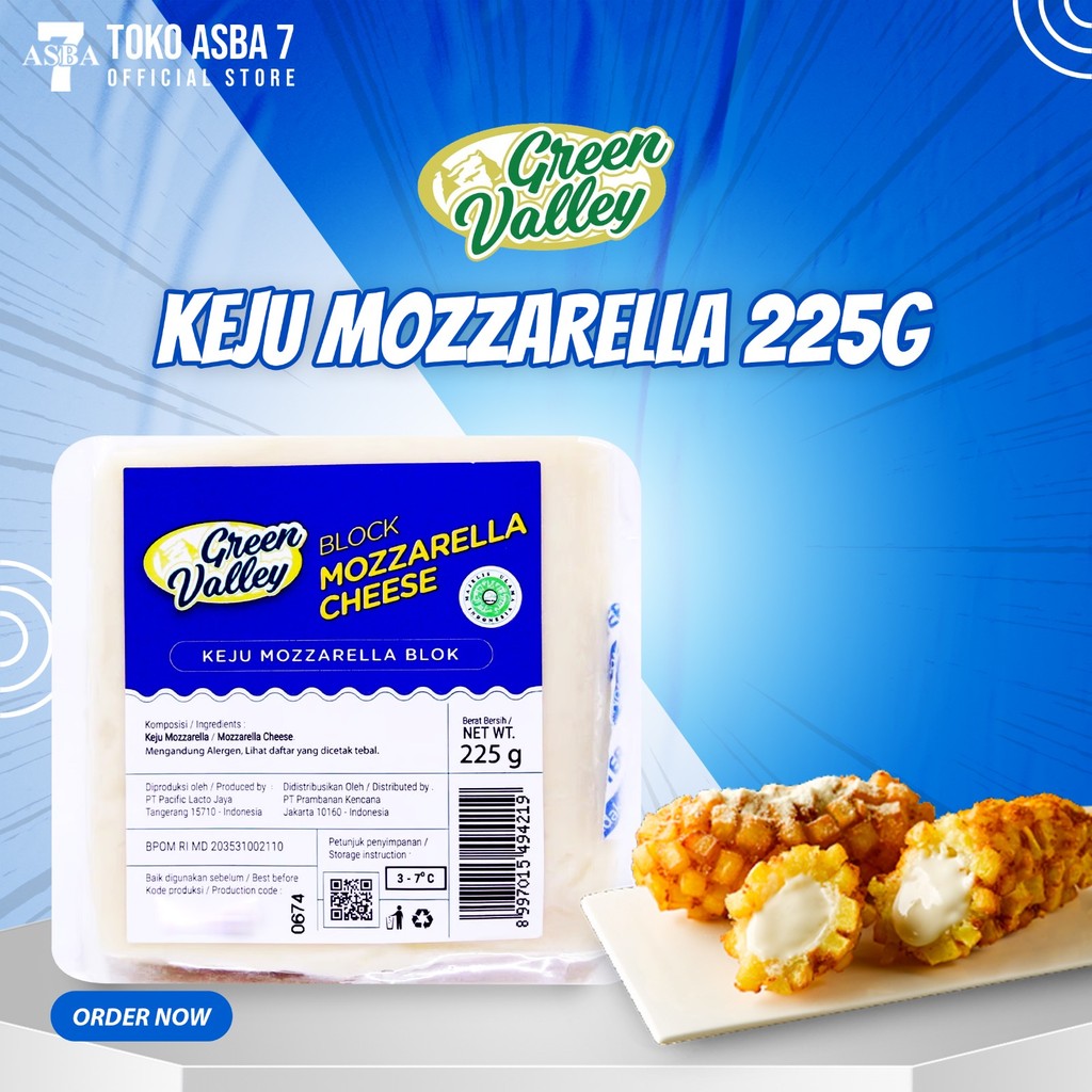 

GREEN VALLEY BLOCK MOZARELLA CHEESE 225GR