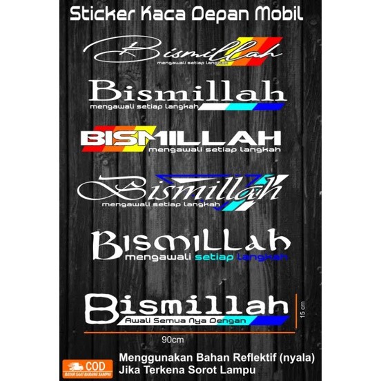Sticker Kaca Depan Mobil Sticker Kaca Depan Mobil Truk Center Stiker Kaca Depan Stiker Bismillah Mob