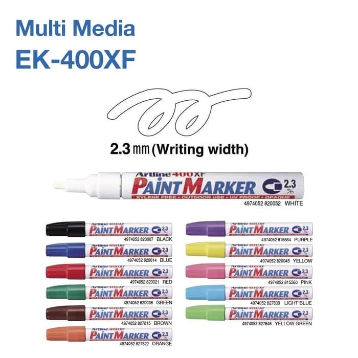 

SPIDOL CAT PAINT MARKER WARNA WARNI 2,3MM ARTLINE EK 400 XF - Merah