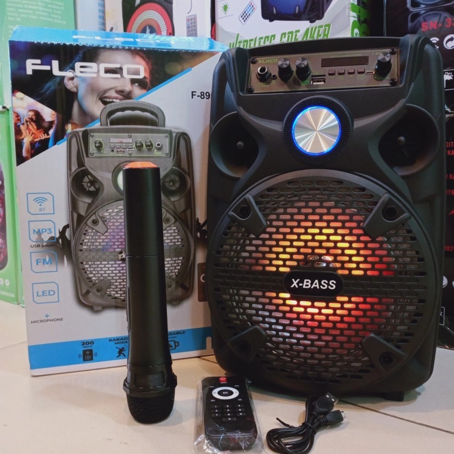 COD SPEAKER BLUETOOTH 8'5 INCH FLECO F-806H PLUS MIC KARAOKE WIRELESS//SPEAKER KARAOKE//SPEAKER SALO