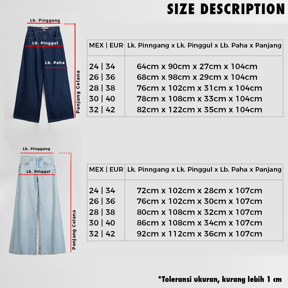 Ay00! Hypestore Celana Jeans Wanita Bershkka Wide Leg and Palazzo Jeans Collection