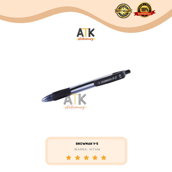 

[New Promo] Pulpen Snowman V5 atk - Hitam