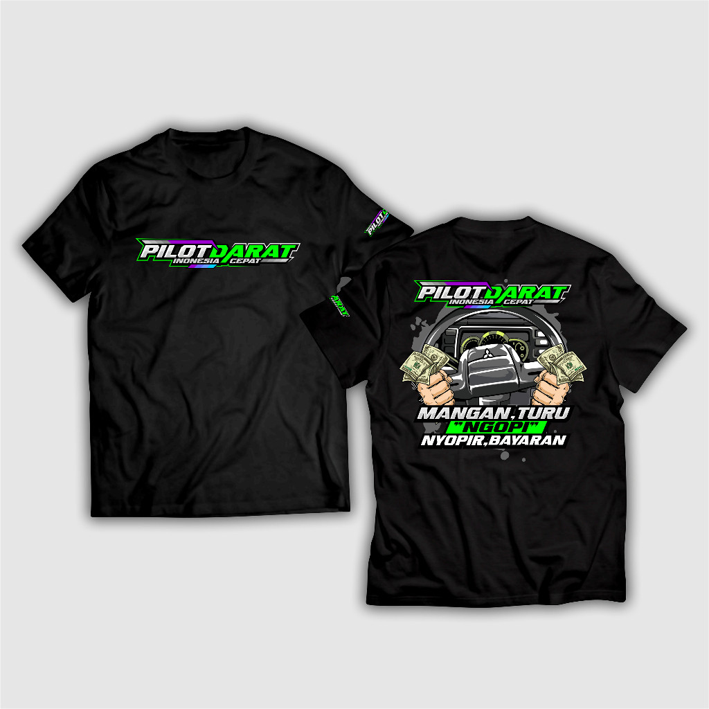 Baju Kaos Pilot Darat Vol 1 Mangan Turu Ngopi Bayaran T-shirt Premium