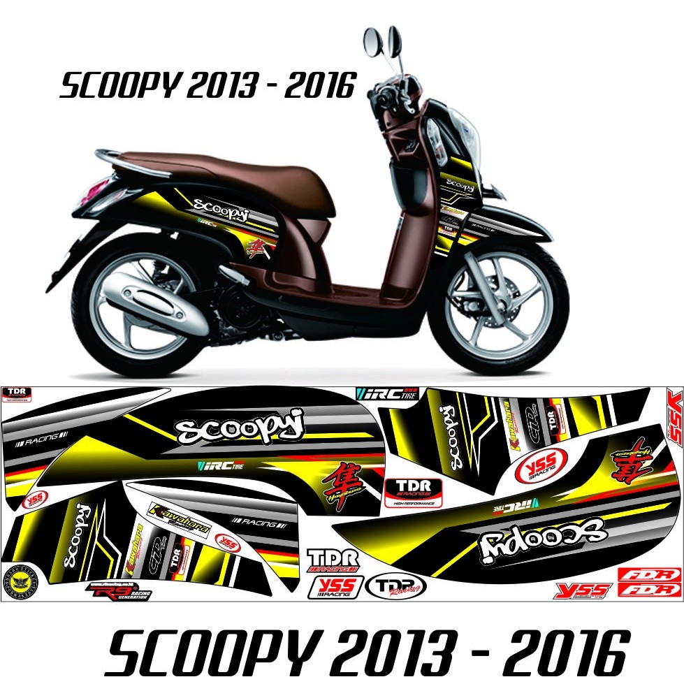 STRIPING SETIKER SCOOPY FI SPORTY MOTIF RACING SCOOPY 2013-2016 VARIASI SCOOPY STRIPING RACING