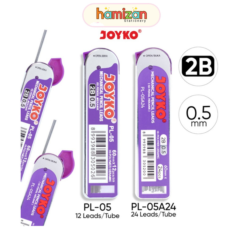 

( 1 tube ) Isi Pencil Mekanik 2B ketebalan 0,5 mm / Refill Pencil Lead PL-05 PL05 0.5mm / Pencil Lead / Isi Pensil Mekanik Joyko PL-05 / 2B / 0.5 mm - 1TUBE ISI 12PCS Murah Berkualitas