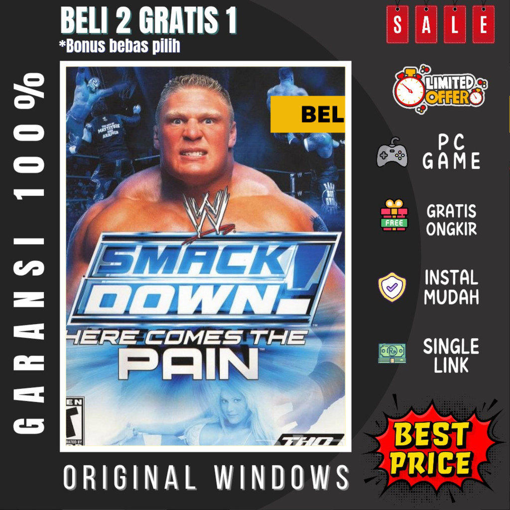 WWE SMACKDOWN HERE COMES THE PAIN - GAME PC - GAME LAPTOP - PC GAMES - BELI 2 GRATIS 1 - ORIGINAL WI