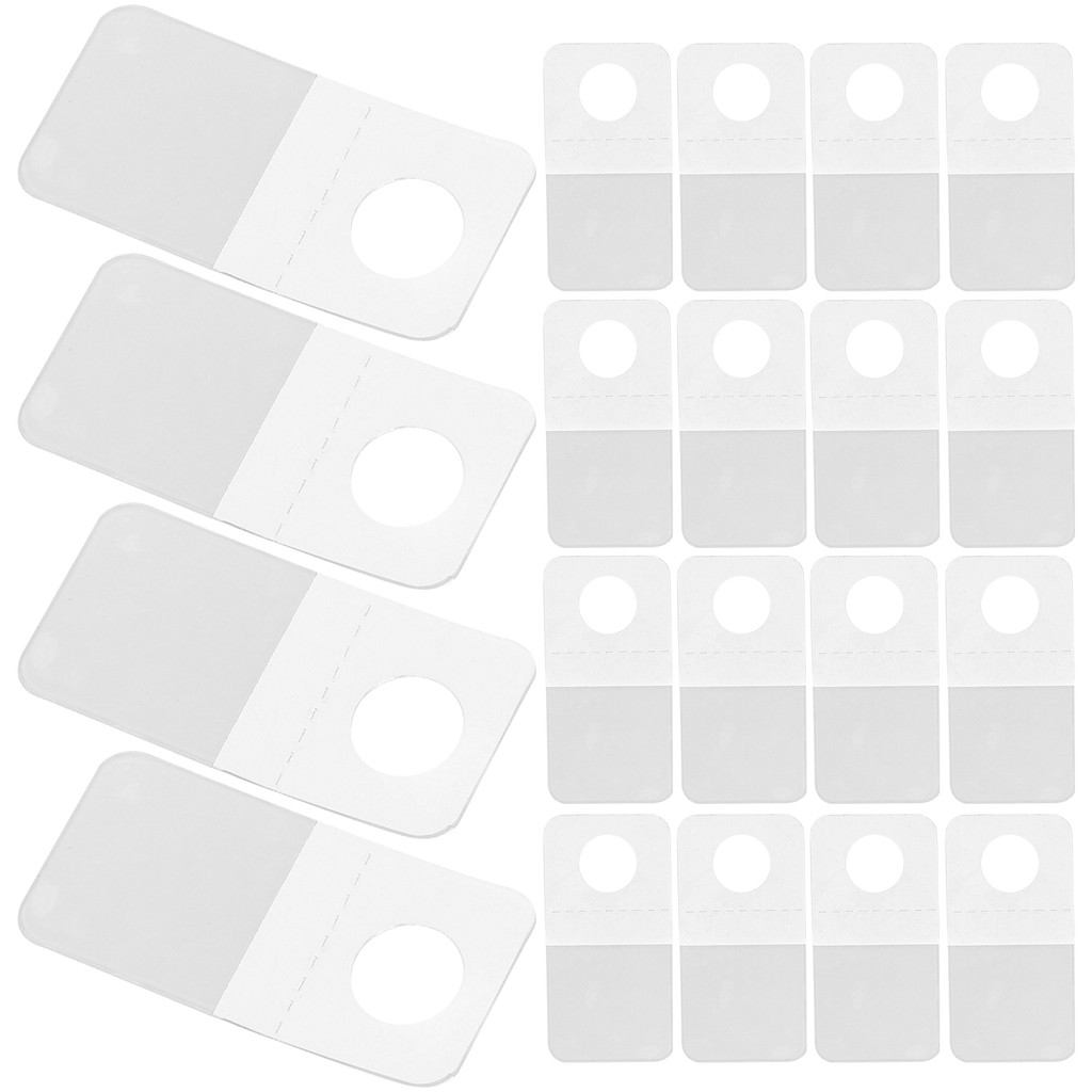 

200pcs Clear Sticky Tabs Plastic Hooks Self Adhesive Display Hanging Tags for Retail Store and Home Use