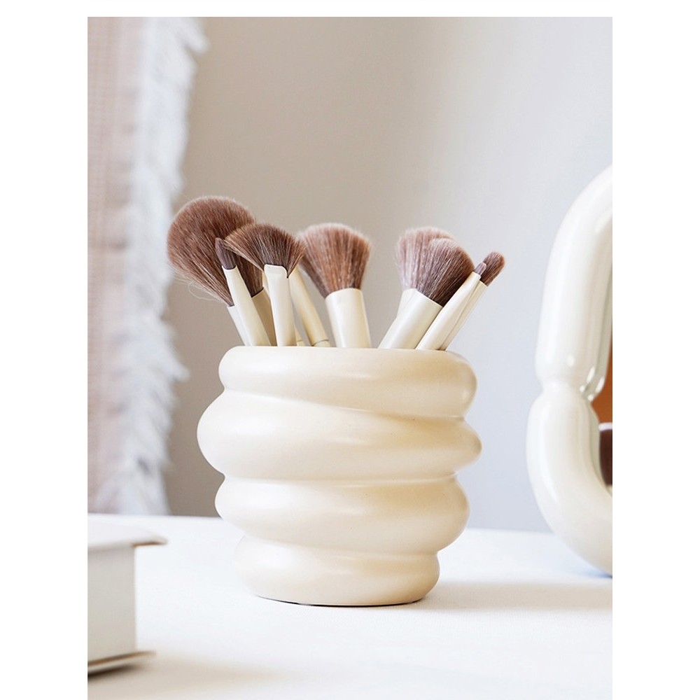

Honey Pot Shape Storage Barrel Stationery Makeup Pen Tableware Chopsticks Ceramic Vase Ornaments