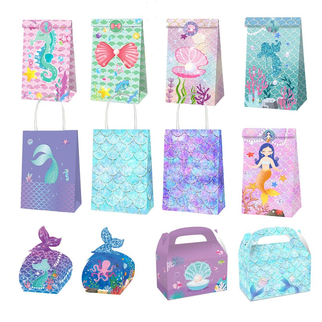 

Tas Pesta Ulang Tahun Anak Goodie Bag Jinjing Mermaid Paper Bag Kado