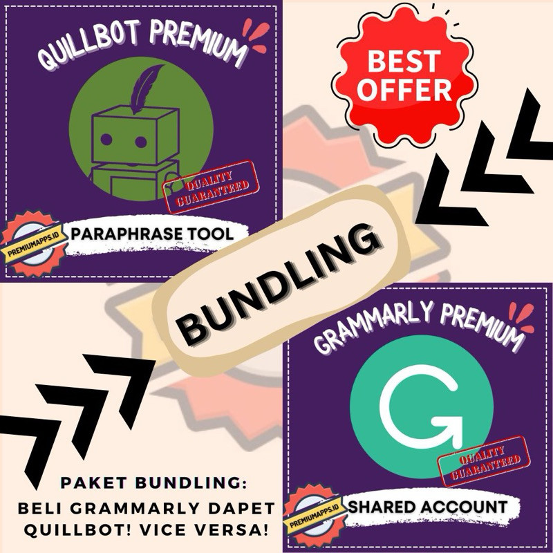 Quillbot & Grammarly LIFETIME- FULL GARANSI