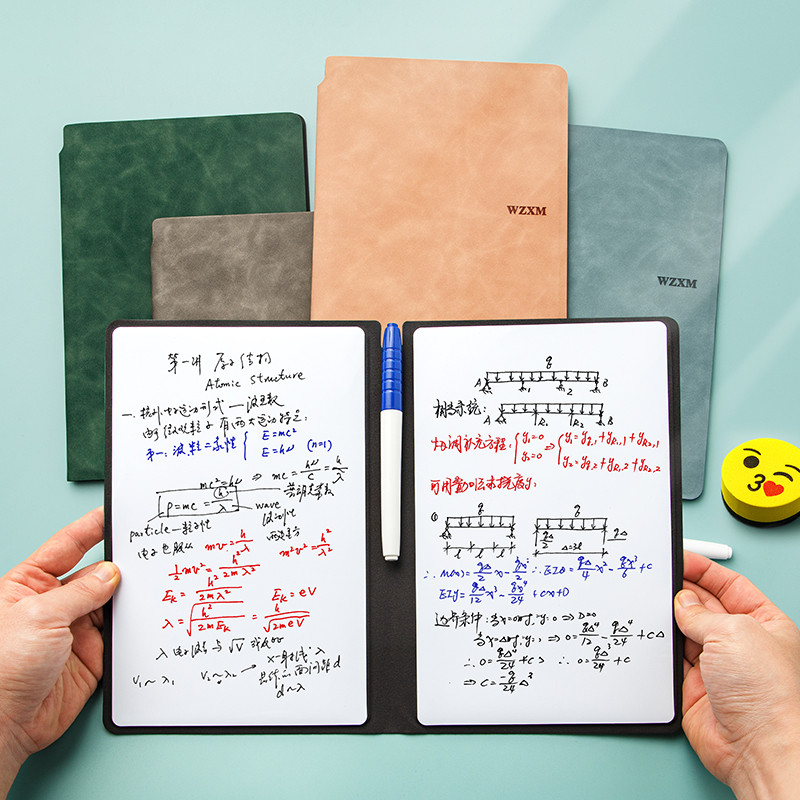 

B5 whiteboard notebook easy to erase easy to write leather double-sided notepad whiteboard notebook draft paper portable student