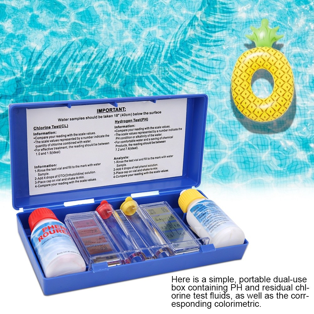 Testing Box Water Quality Test Kit Swimming Pool  Chlorine Water Quality Test Kit Swimming Pool Test