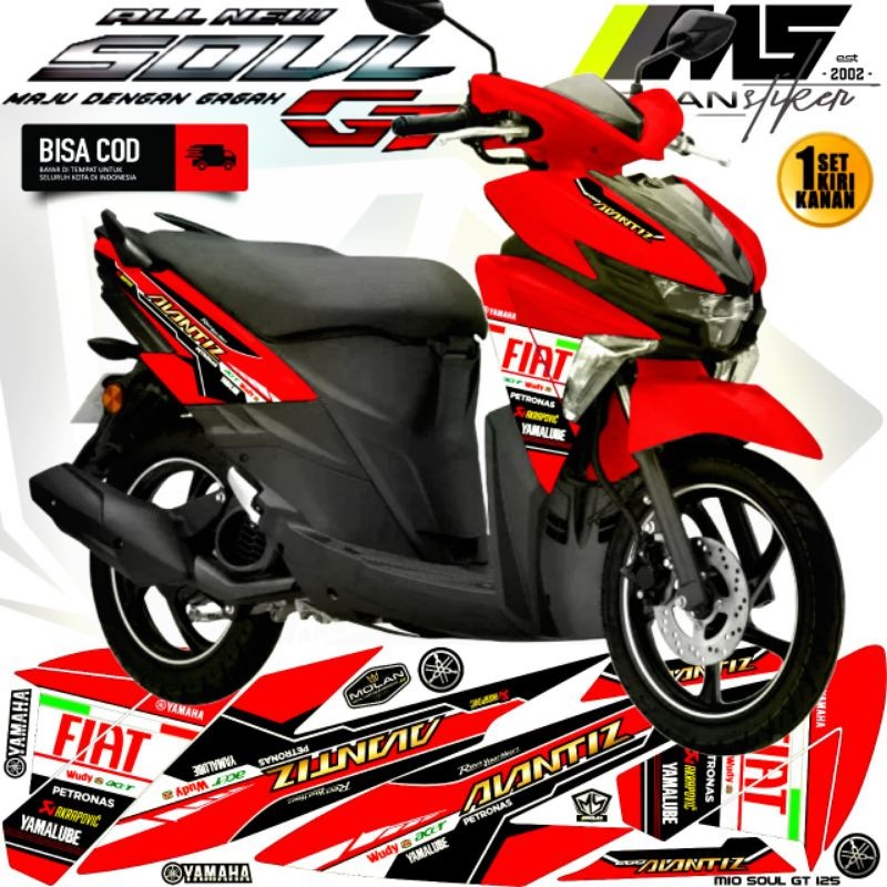 Decal Sticker Striping Variasi Mio Soul Gt 125 2015-2023 New Yamaha Mio Soul Gt 125 Led Yamaha Ego A
