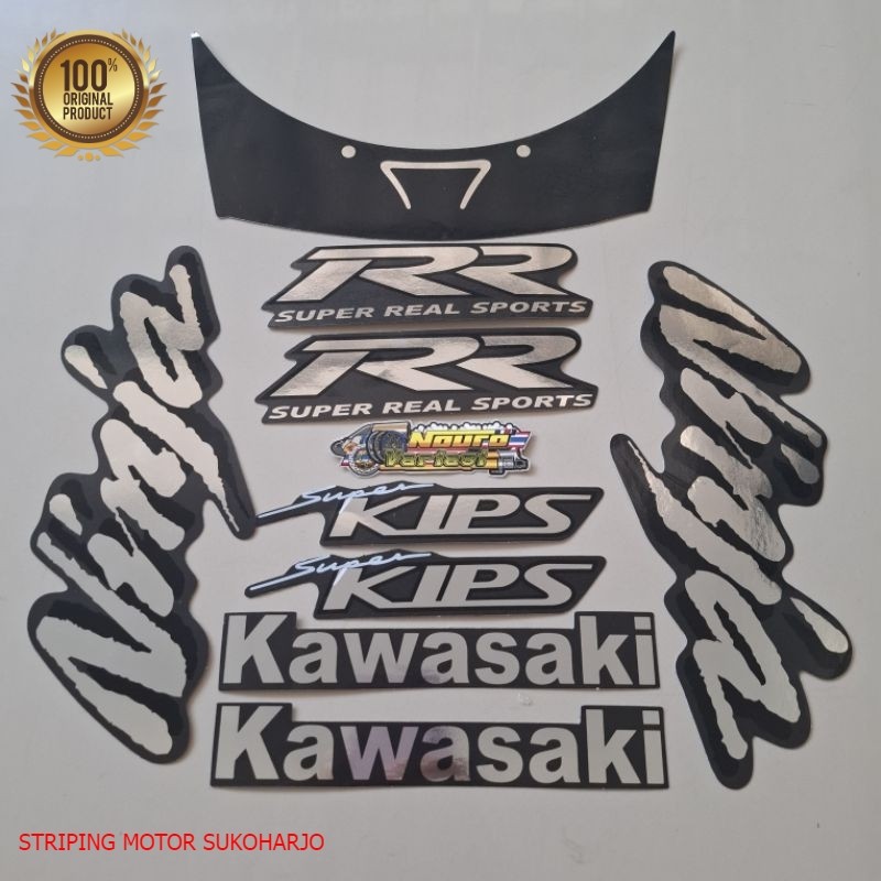 (ORI) striping kawasaki ninja rr old 2007 2008 hitam stiker motor list body standar Kualitas origina