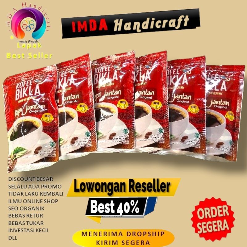 

IMDA HANDICRAFT PAKET 6 PCS KOPI BIKLA JANTAN ASLI KOPI ROBUSTA JEMBER 125 GRAM