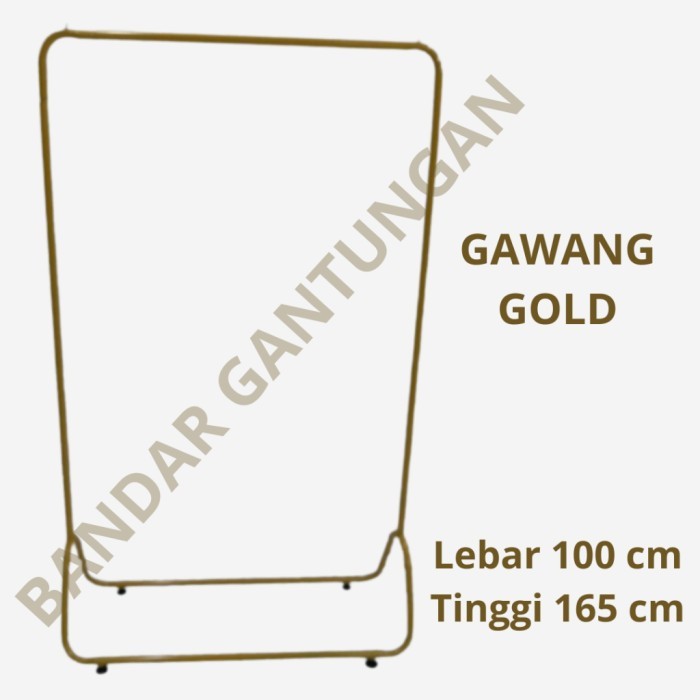 Rak Gawang Baju Gold Stand Hanger Gold Gantungan Baju Besi 100X165 -