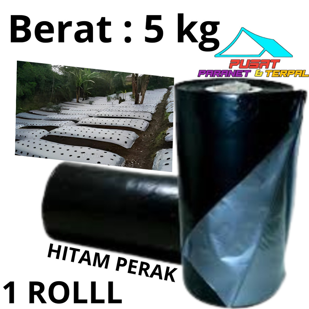 plastik mulsa hitam perak ukuran lebar 120cm x panjang 140m