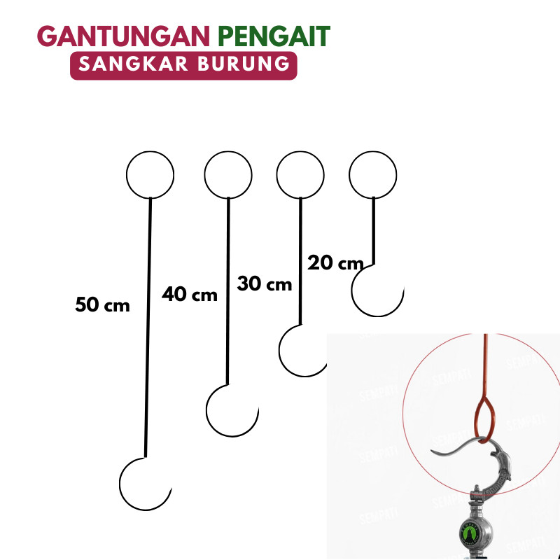Gantungan pengait model O / cantolan sangkar burung / gantungan pot / gantungan besi serbaguna