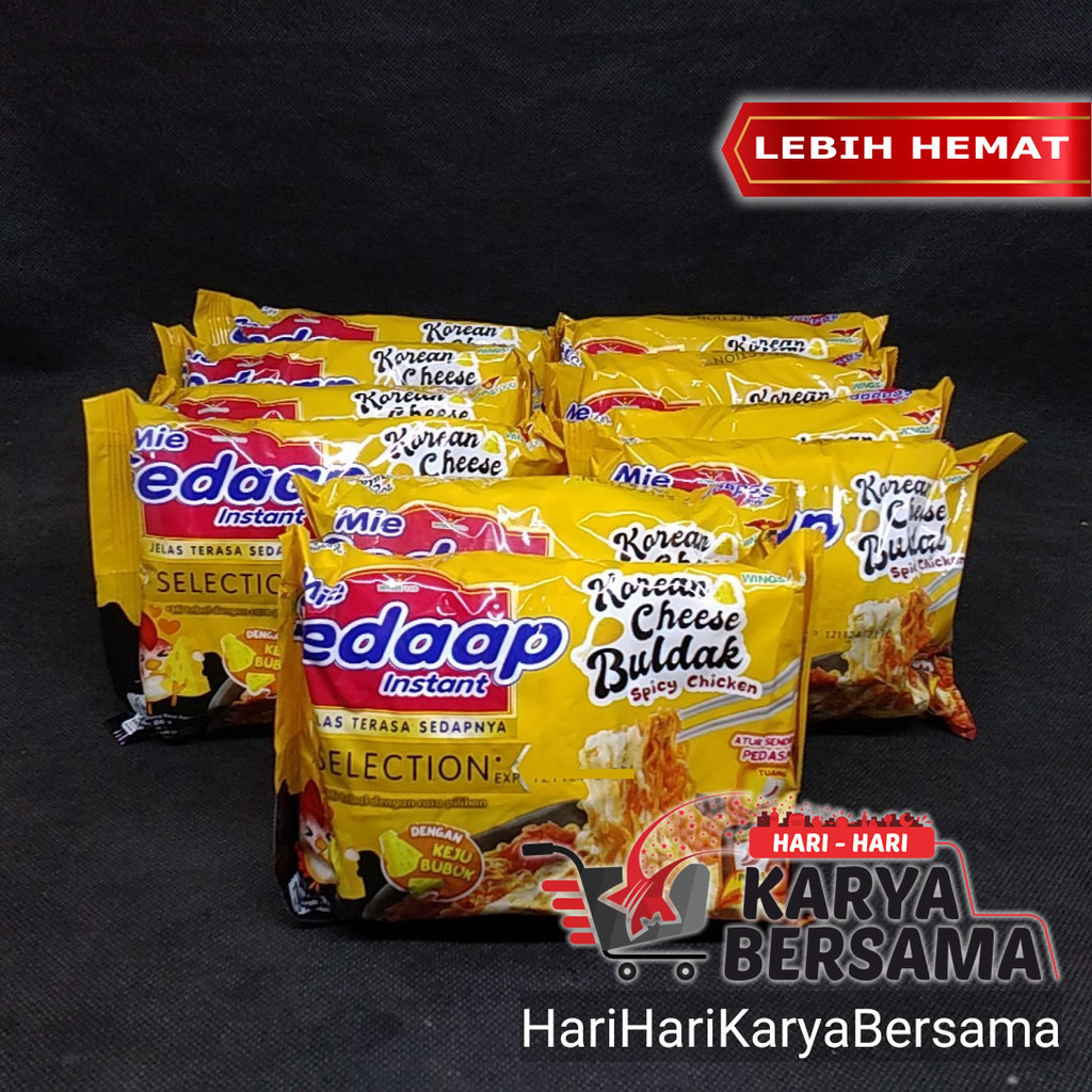 

MIE INSTAN MIE SEDAAP SELECTION KOREAN CHEESE BULDAK SPICY CHIKEN PACK 10 X 86GR