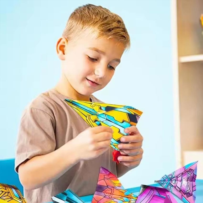 Kertas Lipat Origami Pesawat 3D Mainan Anak Buku Kerajinan Tangan Portable Multifungsi Heavy Duty
