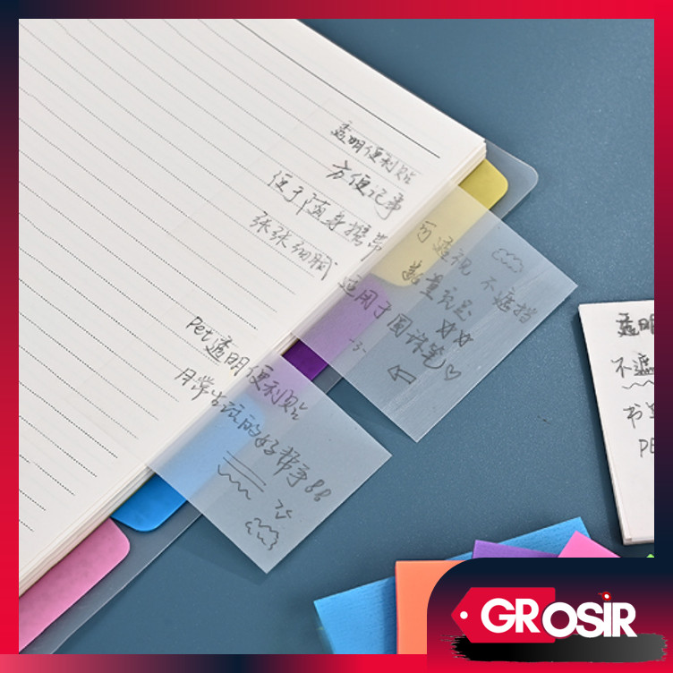 

Grosir - S5881 Sticky Note Transparan Tahan Air Untuk Kantor Sekolah / Transparan Sticky Note 50 Lembar / Sticky Note Untuk Pelajar
