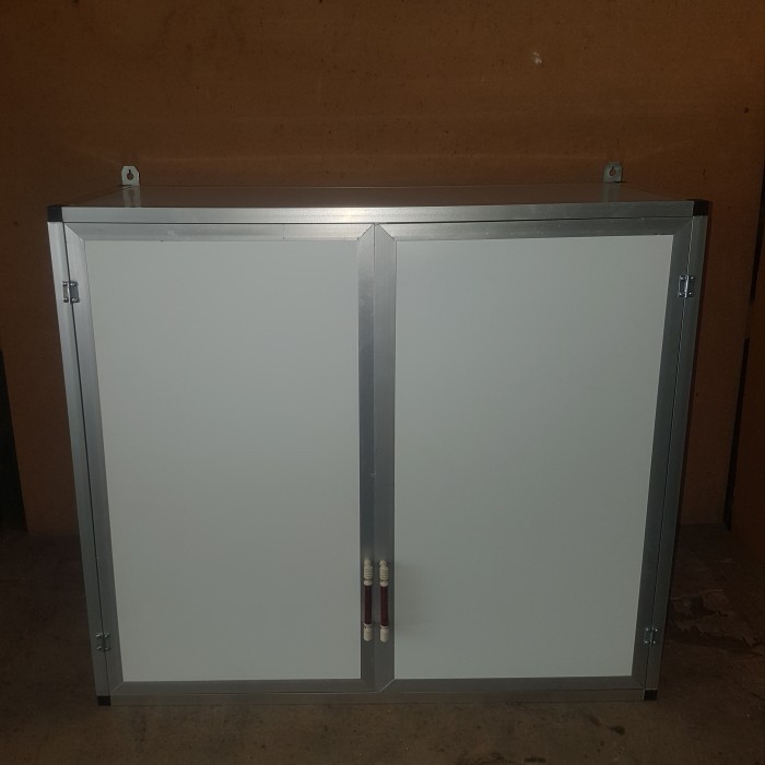 rak gantung lemari dapur kitchen set atas aluminium acp 2 pintu pols - Putih