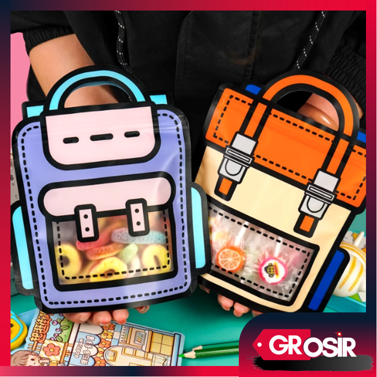 

Grosir 6254 Kemasan Hampers Goodie Bag Lucu / Plastik Bungkusan Ziplock Model Standing / Tas Zip Hadiah atau Souvenir Ulang Tahun