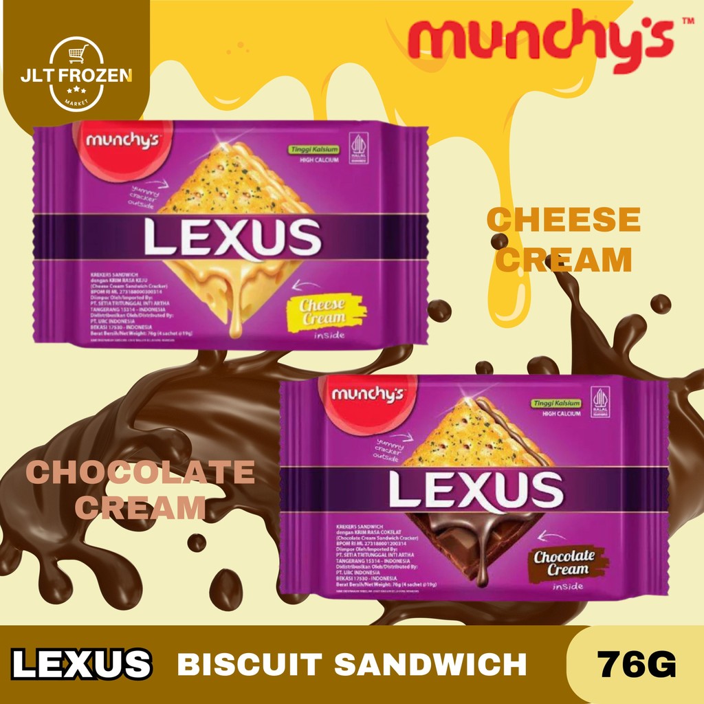 

Lexus Sandwich / Cracker / Kue / Kraker / Rasa Chocolate / Cheese Munchy's Kemasan 76g