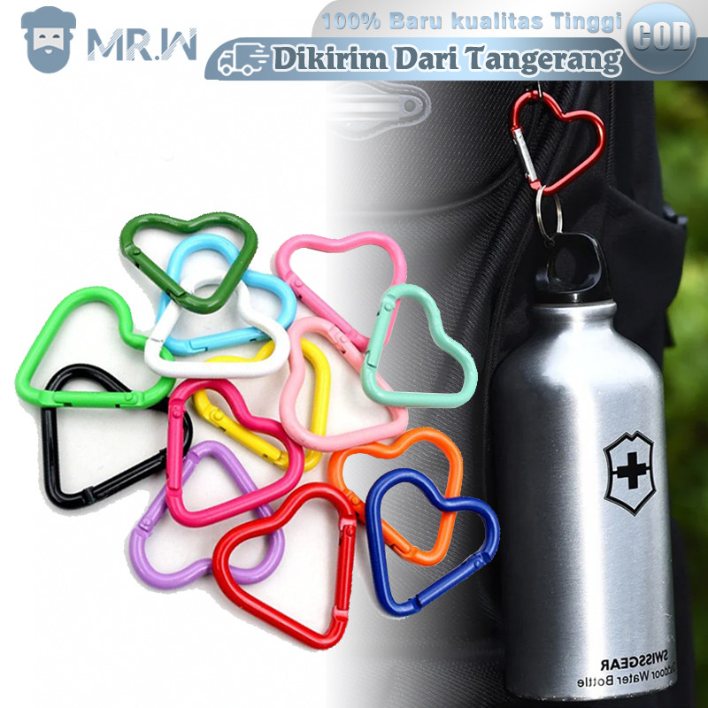 Carabiner Hati 1pcs Accessories Tas Bulat Buka Tutup Carabiner Mini Baja
