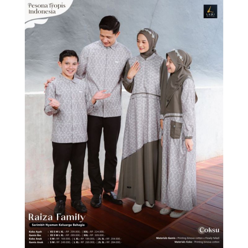 Sarimbit Lubi Terbaru 2025 Raiza Family Lemon Papper| Gamis Lubi Terbaru 2025 Raiza Lemon Papper| Se