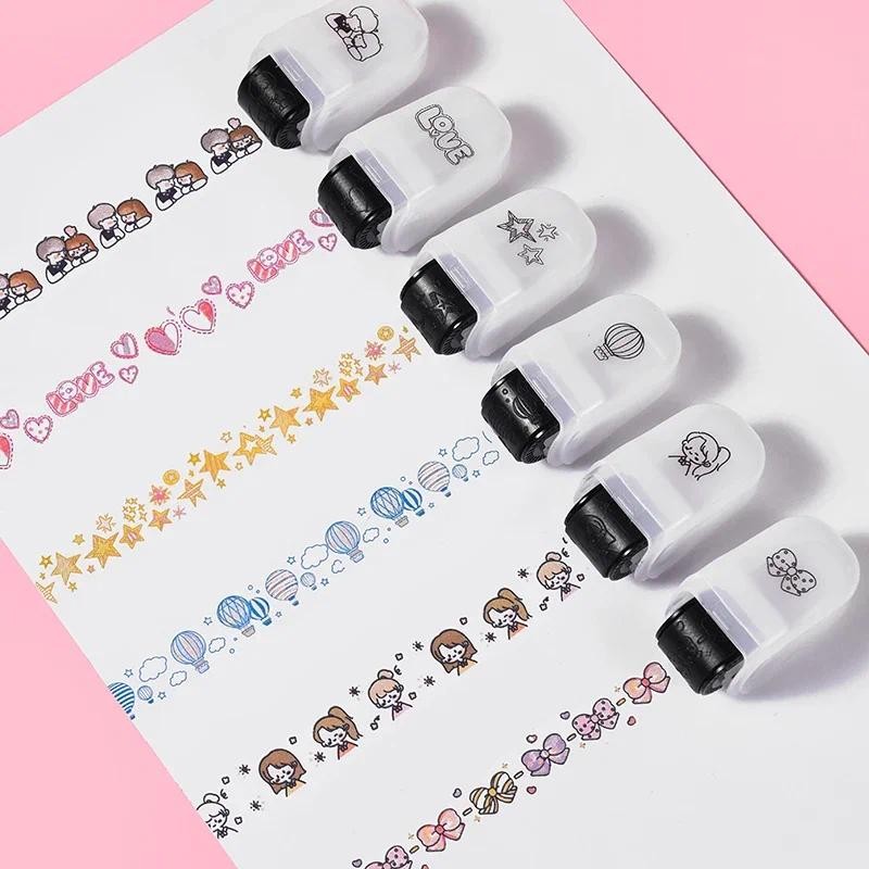 

Cartoon Pattern Rolling Stamp Flower DIY Creative Seal Graffiti Handbook DIY Roller Decoration Stationery Journal Art Supplies
