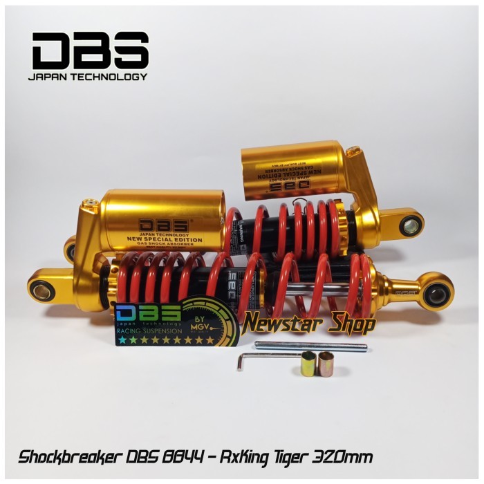 shock tabung dbs rx king tiger w175 8844 gv sport 340mm original - gold/red