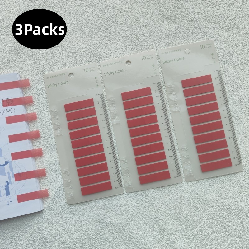 

3Packs 600 Sheets Transparent Sticky Notes Self-Adhesive for Books-Reading Annotation Notepad Bookmarks Memo Pad Index Tabs
