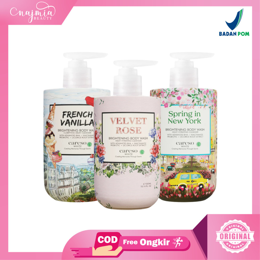 Najmia - CARESO Body Wash Series - Velvet Rose Body Wash - Spring in New York - French Vanilla - 300