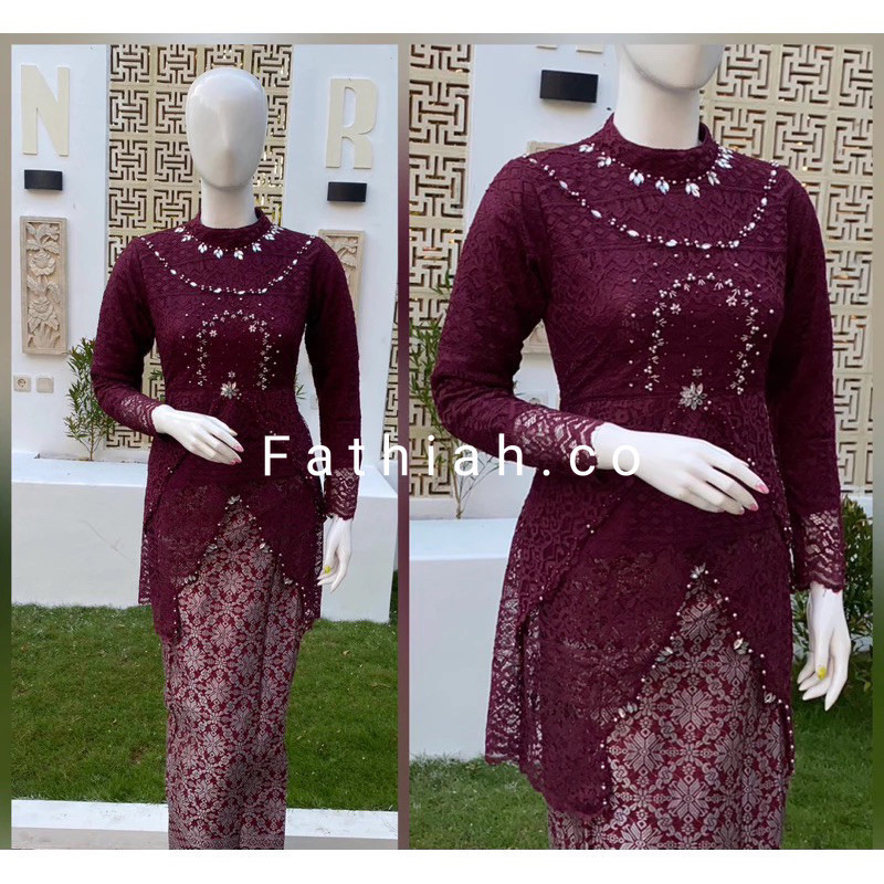 Kebaya Tunik Clarisa Payet/Kebaya Wisuda Lamaran/Tunangan Batik/ Baju Couple Kondangan/Terbaru Kebay
