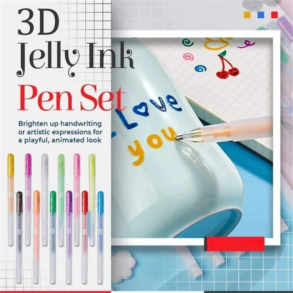 

MEMELASHOP KLF PEN 3D gel pen warna warni kutek warna pen kaca pen dekor cat dekor pen lucu cat warna 12pc