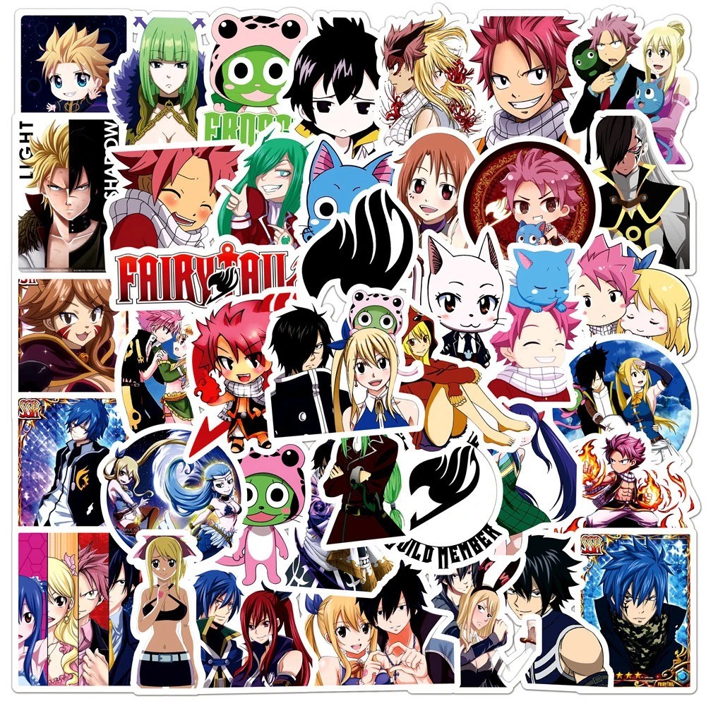 

10/30/50pcs Fairy Tail Anime Stickers Lucy Natsu Cartoon Sticker Skateboard Motorcycle Phone Notebook Gray Juvia Graffiti Decals
