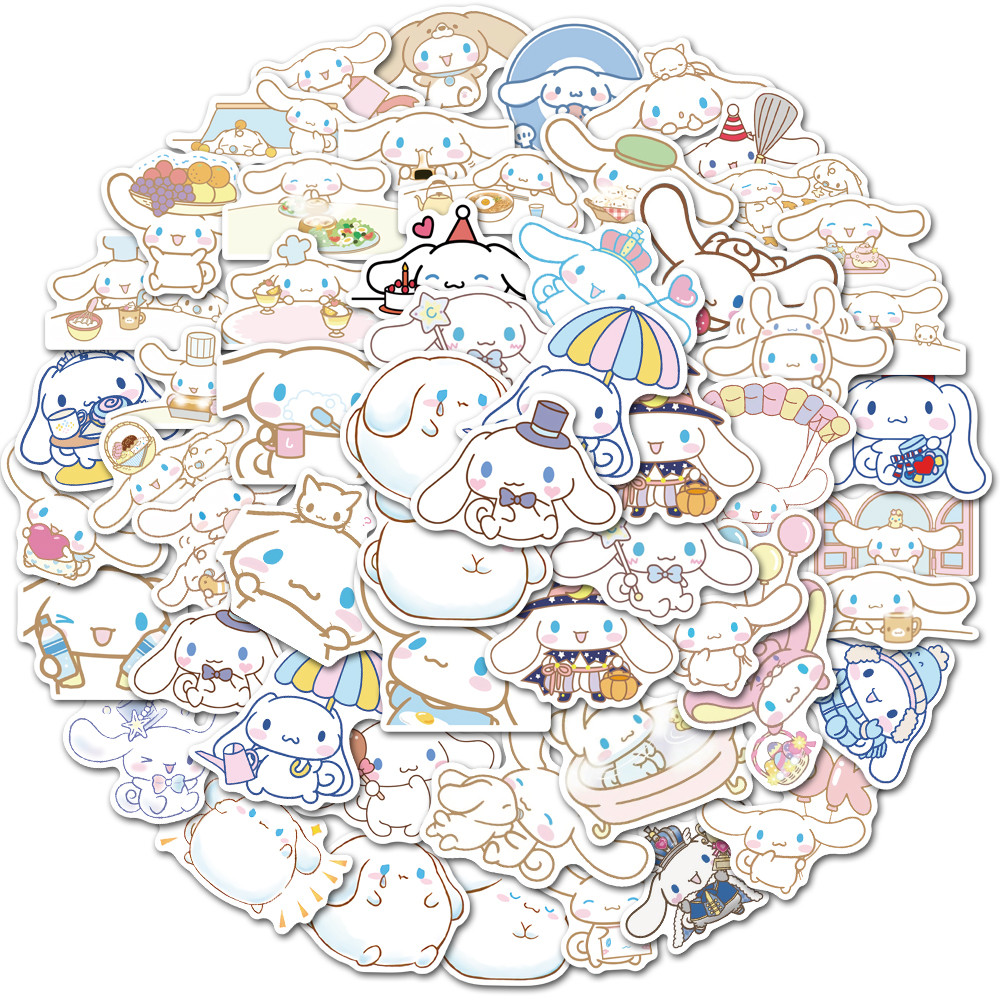 

50pcs Cinnamoroll Sticker Pack Waterproof Laptop Skin Sanrio Anime Stickers Cute Phone Case Kawaii Stationery Art Supplies
