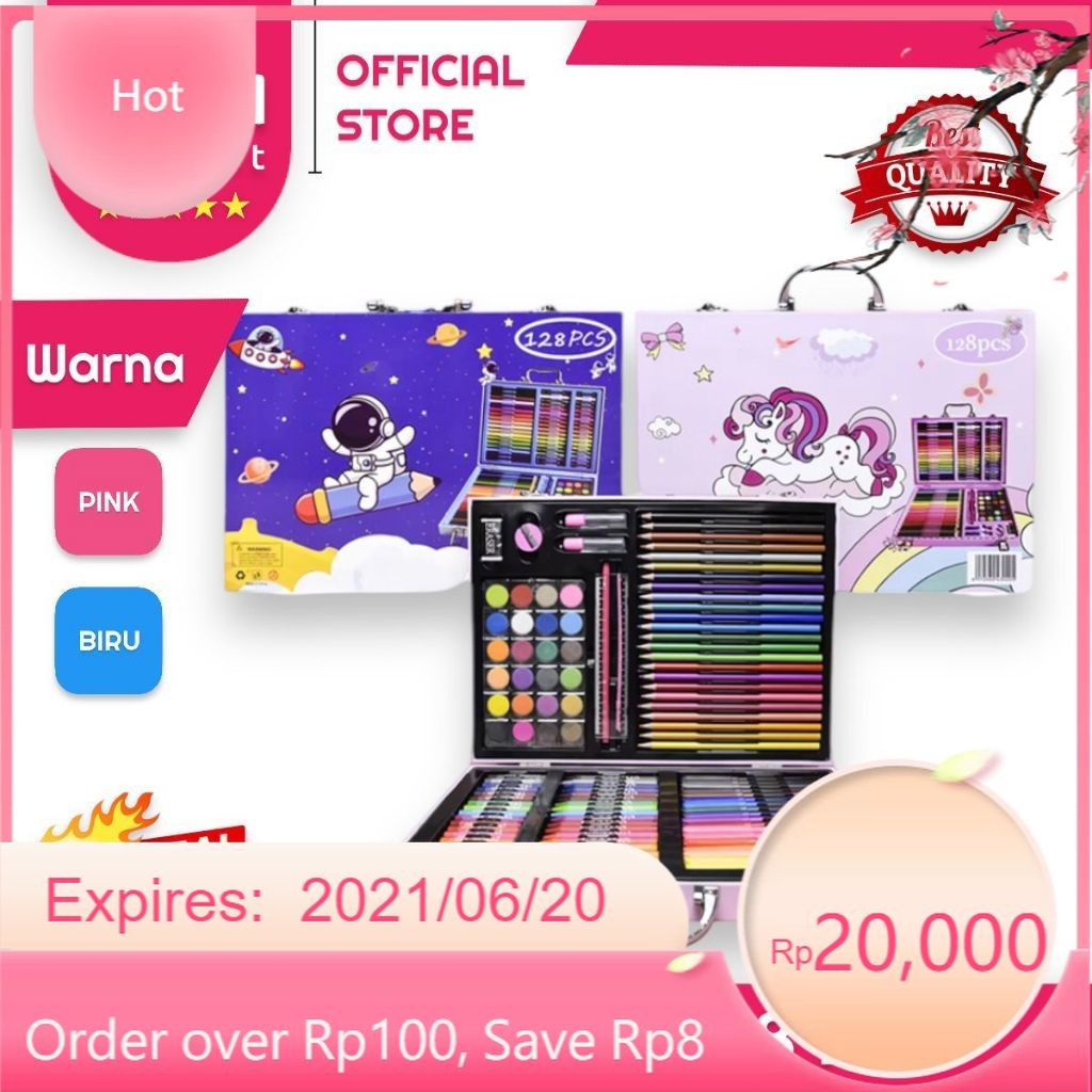 

AFFKH | Crayon Warna Anak Set 208 / 150 / 128 / 133 Pcs | Art Full Set | Krayon Mewarnai Anak | Pensil Warna | Perlengkapan Mewarnai Lukis