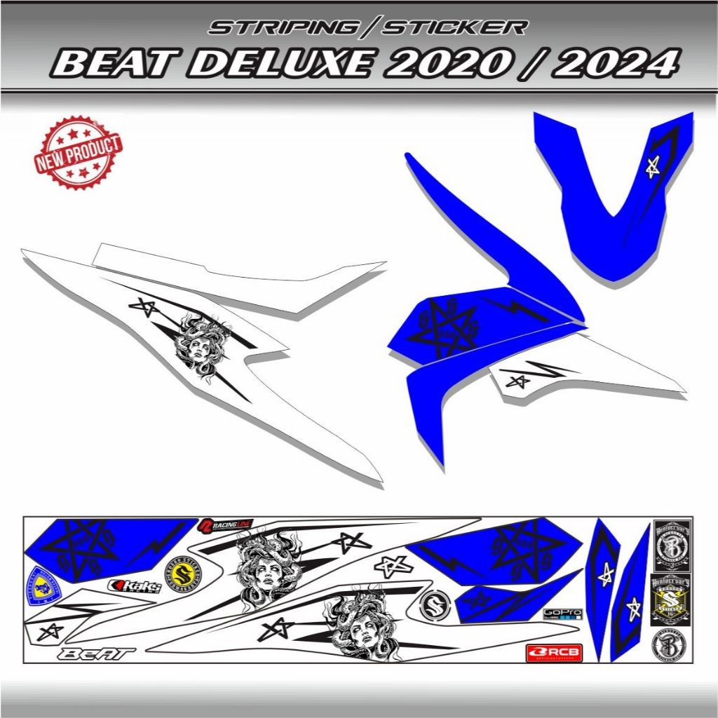STRIPING STIKER MEDUSA VARIASI WARNA BEAT DELUXE STIKER MOTOR