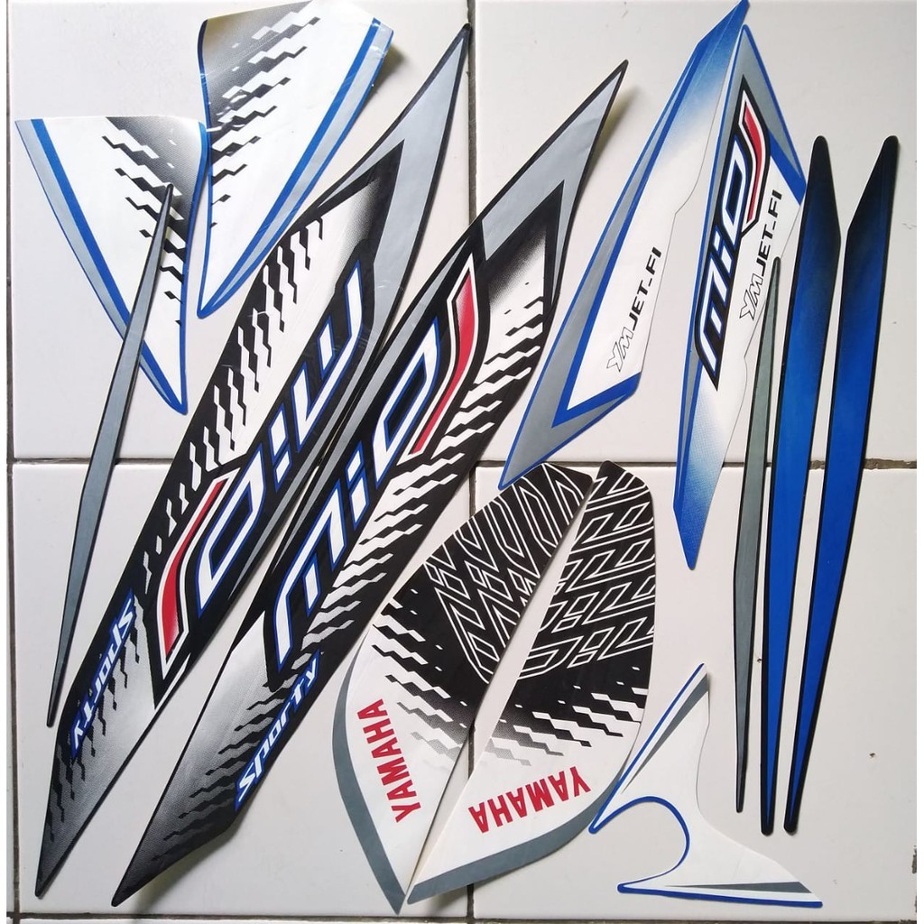 stiker striping yamaha mio j 2013 2014 hitam biru