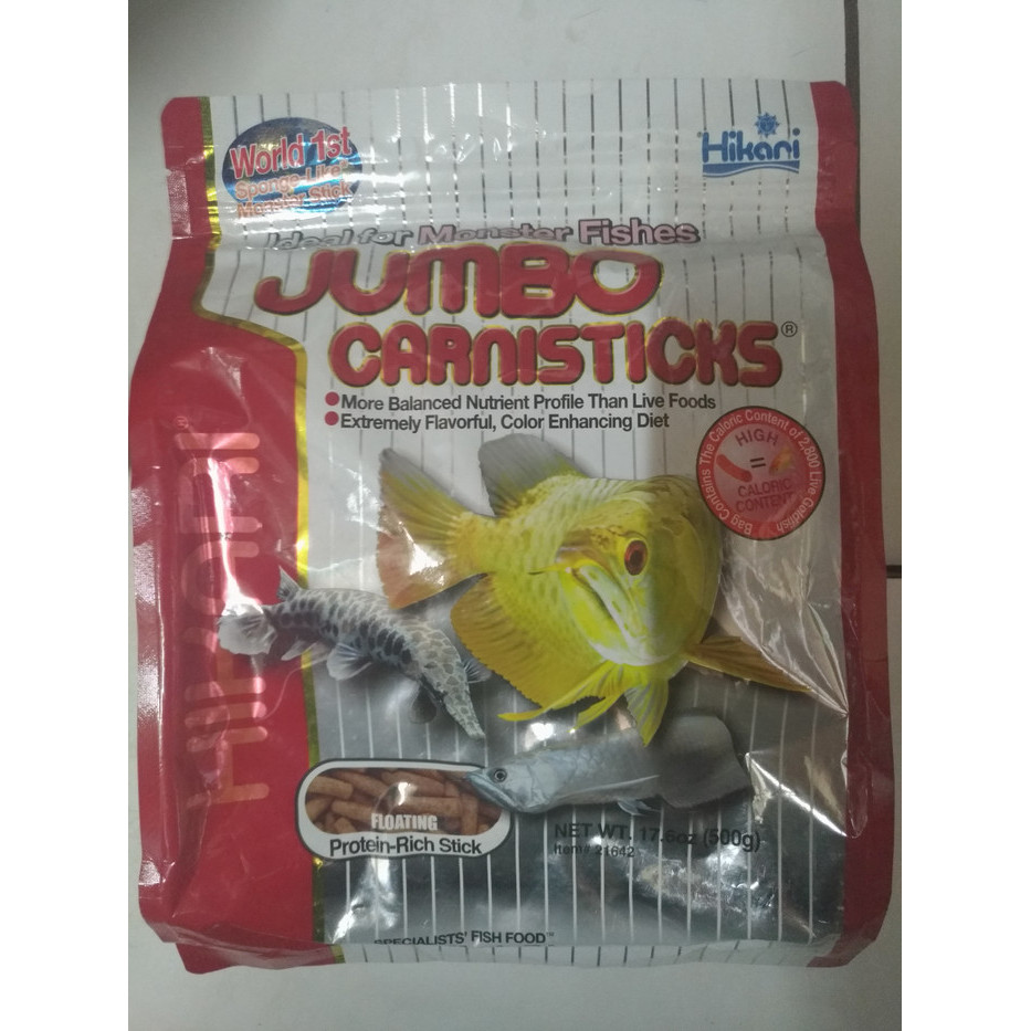 Makanan ikan predator Hikari jumbo carnisticks 500gr
