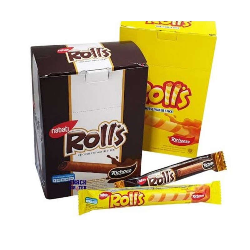 

NABATI ROLL'S CHEESE AND CHOCOLATE WAFER STICK ISI 20 PCS - ARM