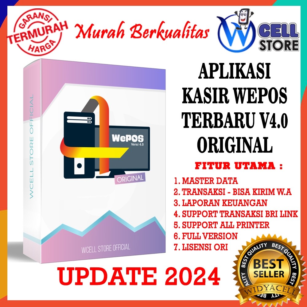 SOFTWARE PROGRAM APLIKASI KASIR WePos 4.0 mirip iPos 4.0.3.7 Original 100% BISA BRI LINK dan Kirim S